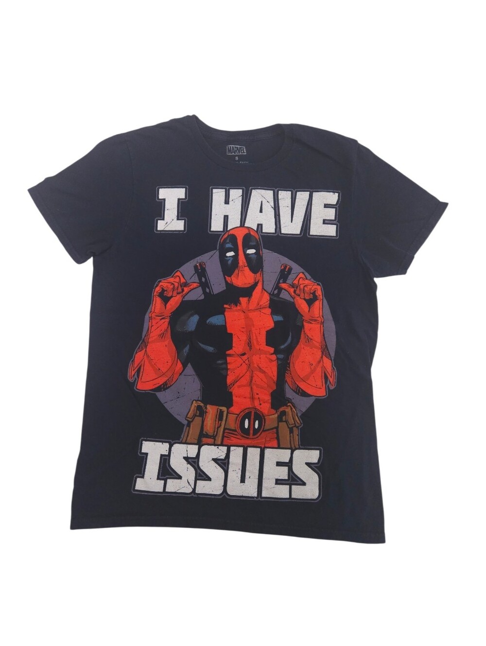 Marvel Deadpool 'I Have Issues' Graphic Tee - Black/Red Size Small